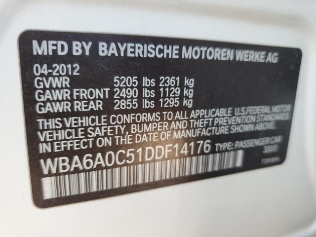 VIN WBA6A0C51DDF14176 2013 BMW 6 Series, 640 I no.12