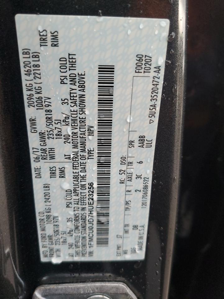 1FMCU0JD7HUE23256 FORD ESCAPE 2017