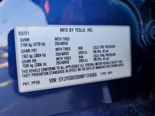 5YJYGDED8MF124686 Tesla Model Y