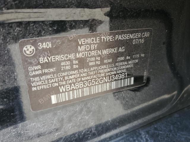 2016 BMW 340 I - WBA8B3G52GNU34981