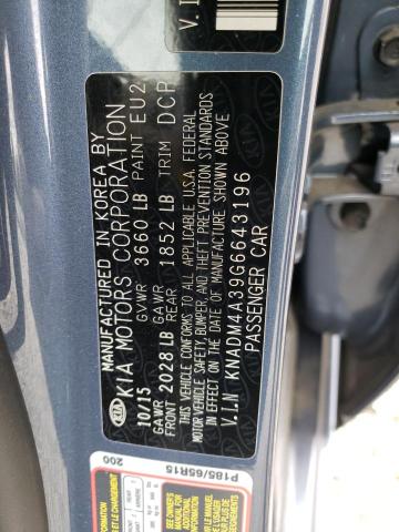 KNADM4A39G6643196 KIA RIO LX