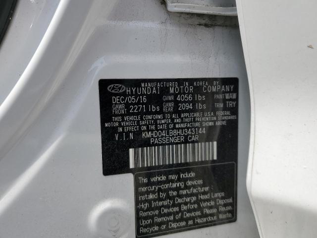 2017 HYUNDAI ELANTRA SP - KMHD04LB8HU343144