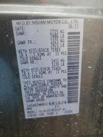 5N1AR2MM8FC685824 Nissan Pathfinder S