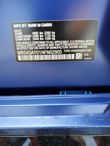 2022 BMW M3 COMPETI WBS43AY01NFN02905