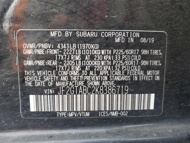 JF2GTABC2K8386719 Subaru Crosstrek