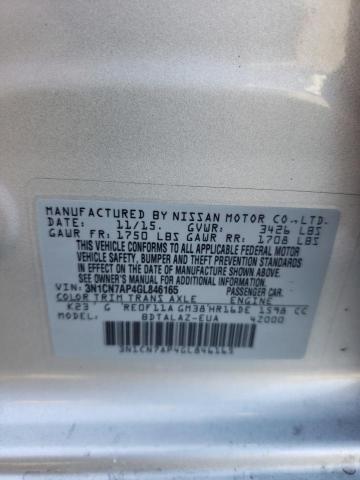 3N1CN7AP4GL846165 Nissan VERSA S