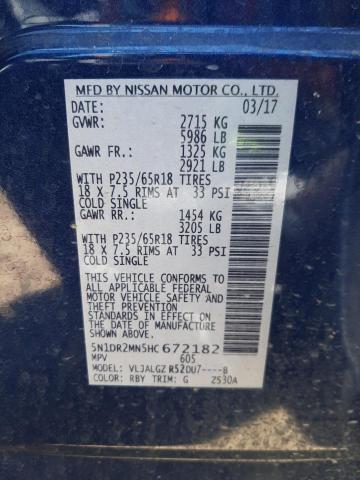 5N1DR2MN5HC672182 Nissan Pathfinder S