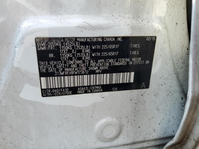 2T3WFREV8FW173612 Toyota Rav4 Xle