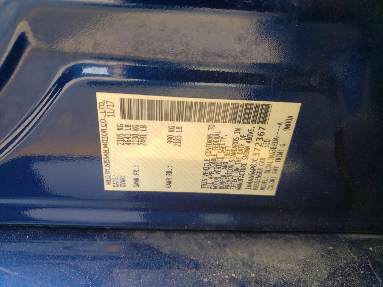 1N4AA6AP8JC372367 NISSAN MAXIMA 2018
