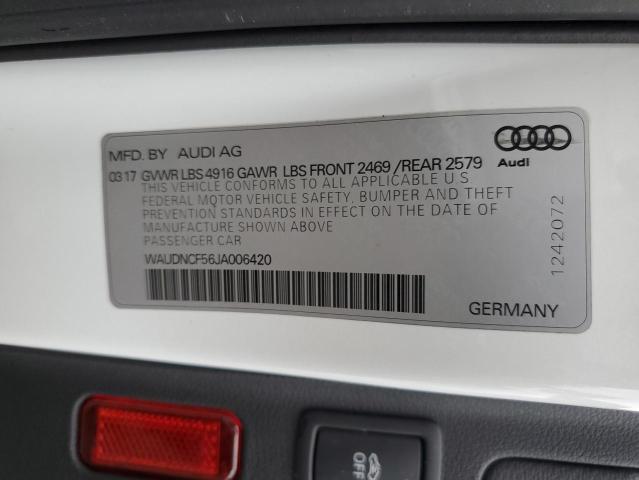 WAUDNCF56JA006420 2018 AUDI A5, photo no. 12