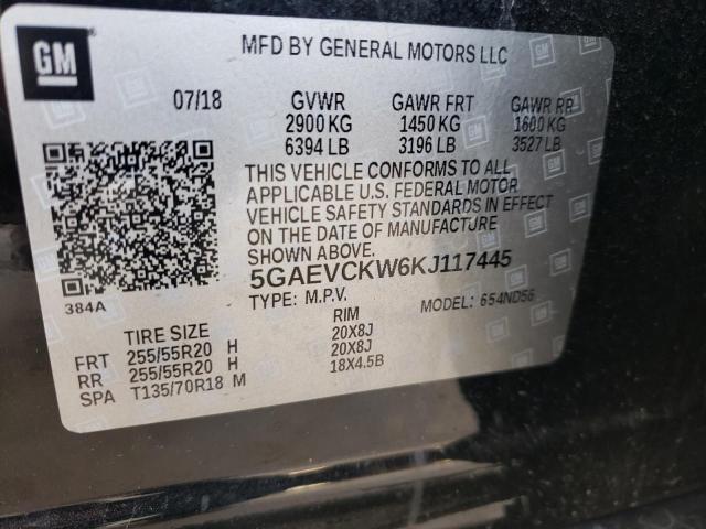 2019 BUICK ENCLAVE AV - 5GAEVCKW6KJ117445