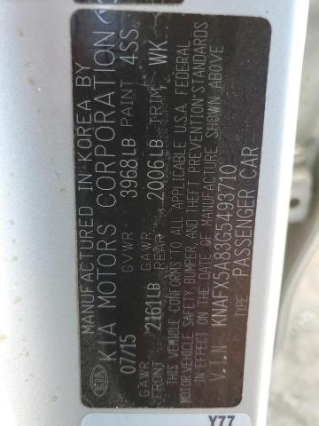 KNAFX5A83G5493710 KIA FORTE EX