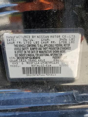 3N1CN7AP1GL904815 Nissan VERSA S