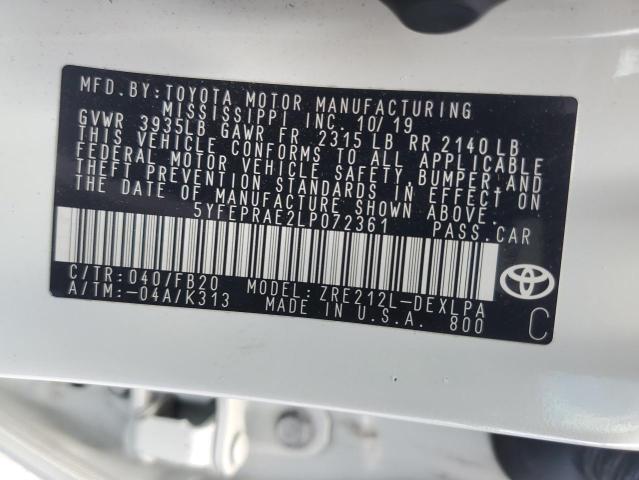 2020 TOYOTA COROLLA LE - 5YFEPRAE2LP072361