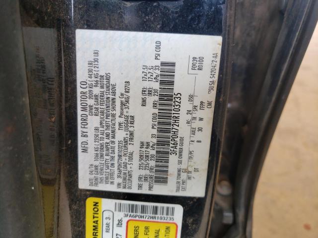 3FA6P0H72HR103235 Ford FUSION SE