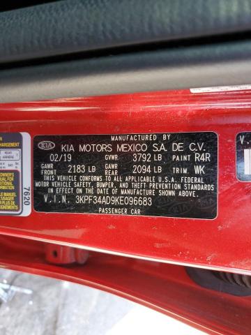 3KPF34AD9KE096683 KIA Forte Gt Line