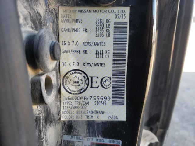 1N6AD0CW4FN755699 Nissan Frontier Sv