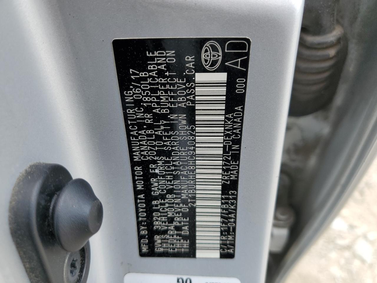 2T1BURHE8HC940825 TOYOTA COROLLA 2017