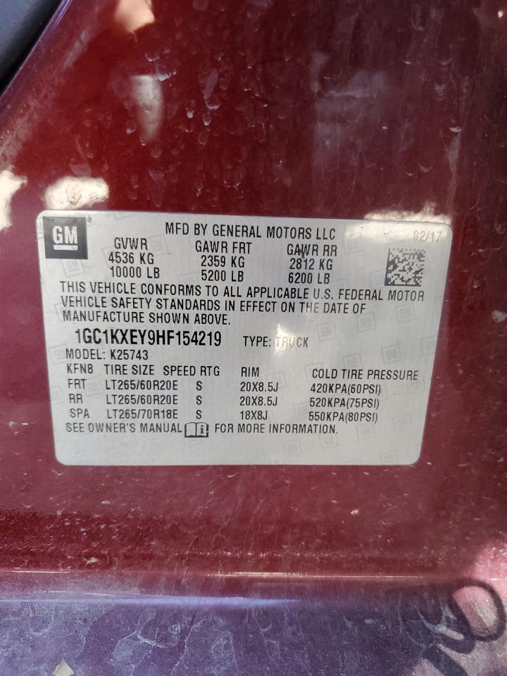 1GC1KXEY9HF154219 CHEVROLET ALL Models 2017