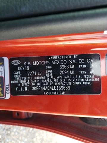 3KPF44AC4LE139669 KIA FORTE GT