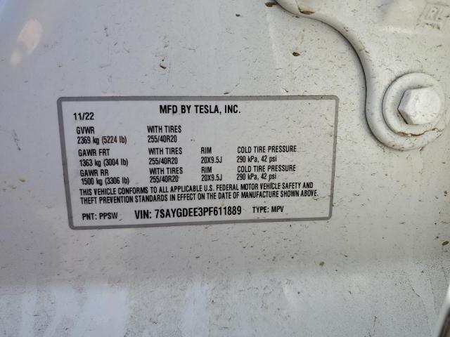 7SAYGDEE3PF611889 Tesla Model Y
