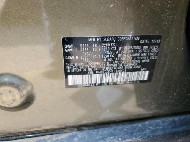 2020 SUBARU OUTBACK ON 4S4BTGKD4L3145579