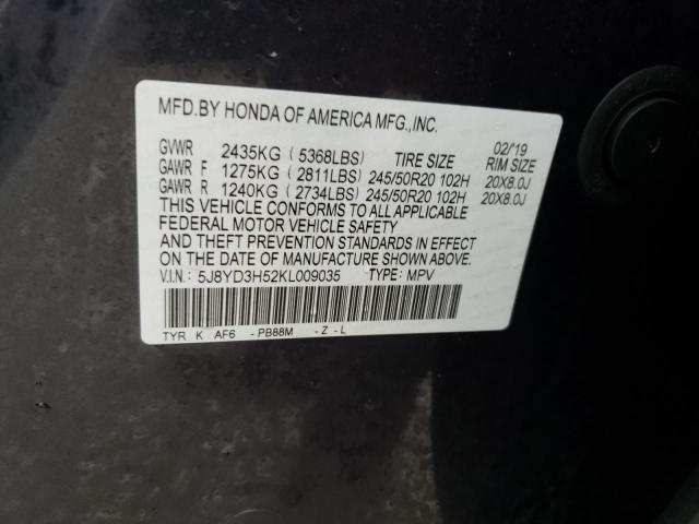 5J8YD3H52KL009035 Acura Mdx Technology