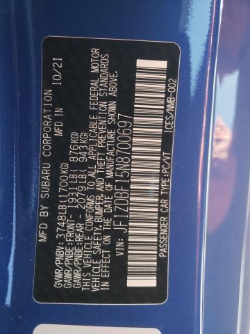 JF1ZDBF15N8700697 Subaru Brz Limited