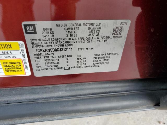 1GKKRNED0GJ312111 GMC ACADIA SLE