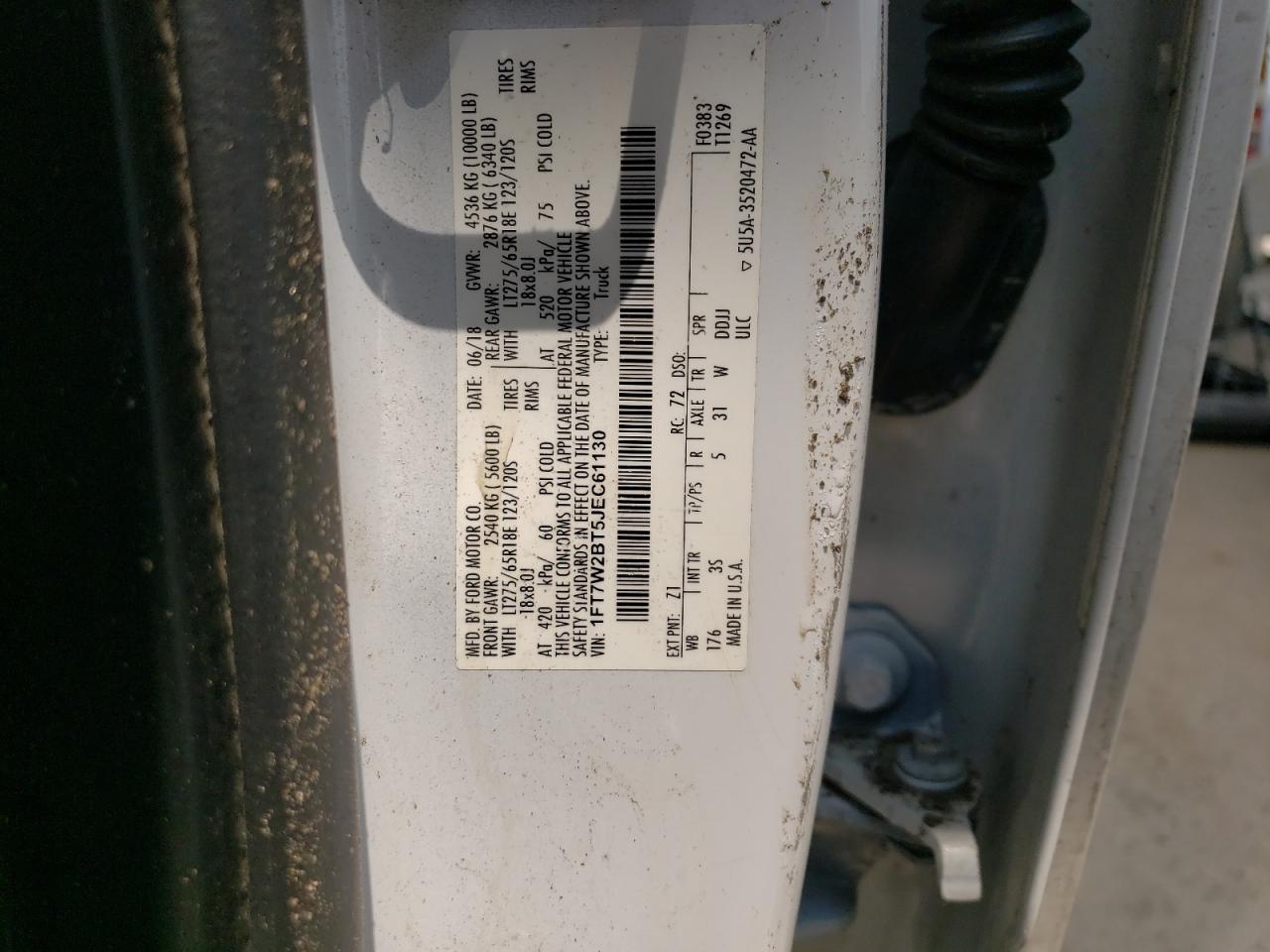 1FT7W2BT5JEC61130 FORD F250 2018