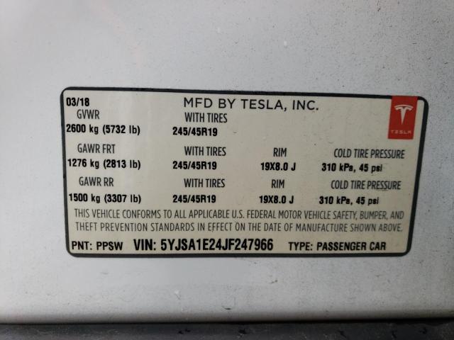 5YJSA1E24JF247966 Tesla MODEL S
