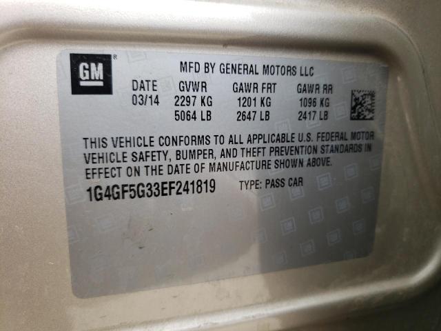 1G4GF5G33EF241819 Buick Lacrosse Touring