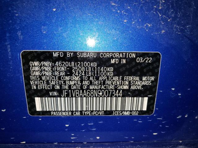 JF1VBAA68N9007344 Subaru WRX