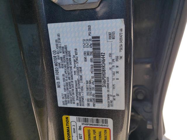 3FA6P0HD8HR346442 Ford FUSION SE