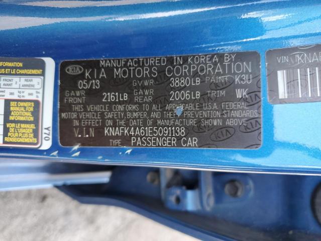 KNAFK4A61E5091138 KIA FORTE LX