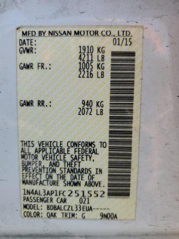 1N4AL3AP1FC251552 Nissan ALTIMA 2.5