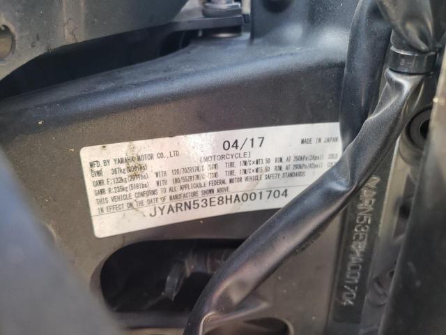 2017 YAMAHA FZ09 JYARN53E8HA001704
