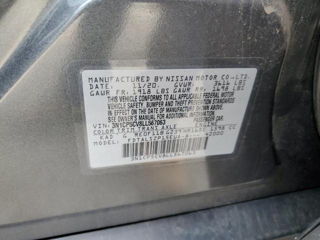 3N1CP5CV8LL567063 Nissan KICKS SV