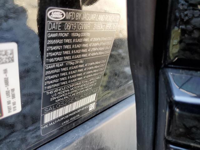 2020 LAND ROVER RANGE ROVE SALGS2SEXLA569748