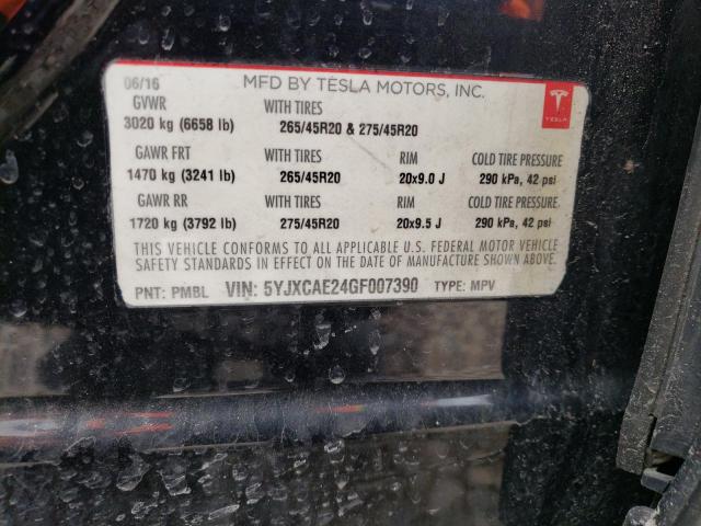 5YJXCAE24GF007390 Tesla MODEL X