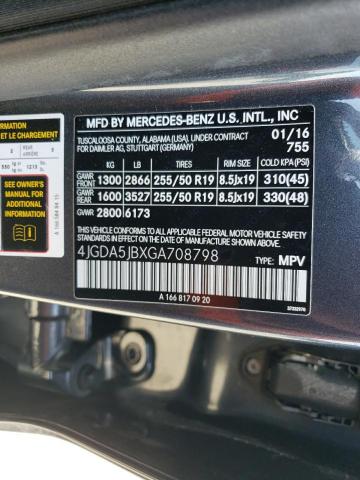 4JGDA5JBXGA708798 Mercedes-Benz GLE 350