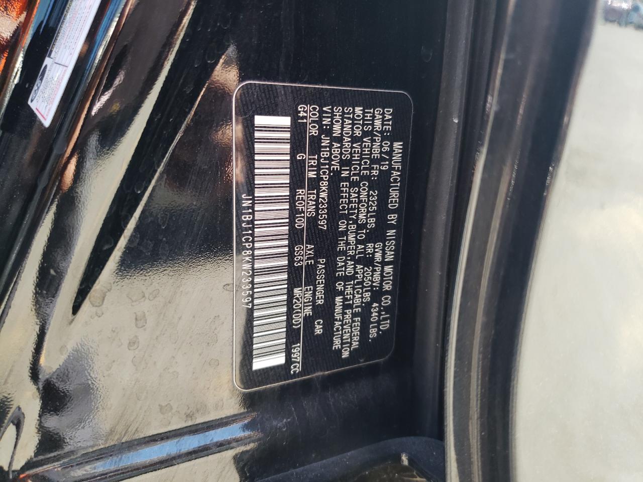 JN1BJ1CP8KW233597 NISSAN ROGUE 2019