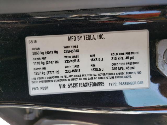 5YJ3E1EAXKF304995 Tesla MODEL 3