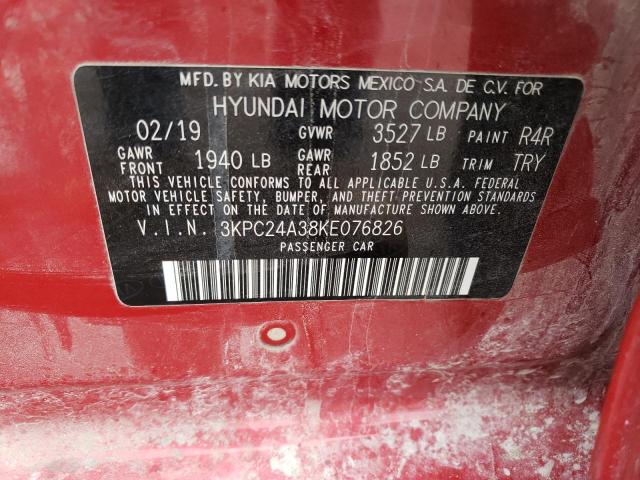 3KPC24A38KE076826 | 2019 HYUNDAI ACCENT SE