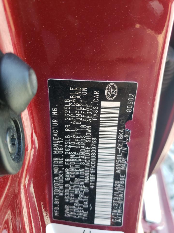 4T1BF1FKXHU809768 TOYOTA CAMRY 2017