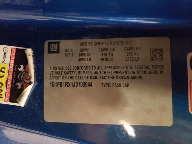 2018 CHEVROLET CAMARO LS1 1G1FB1RX1J0109944