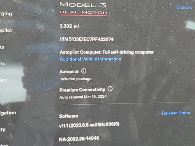 5YJ3E1EC7PF422074 Tesla Model 3 2023. Фото: 8