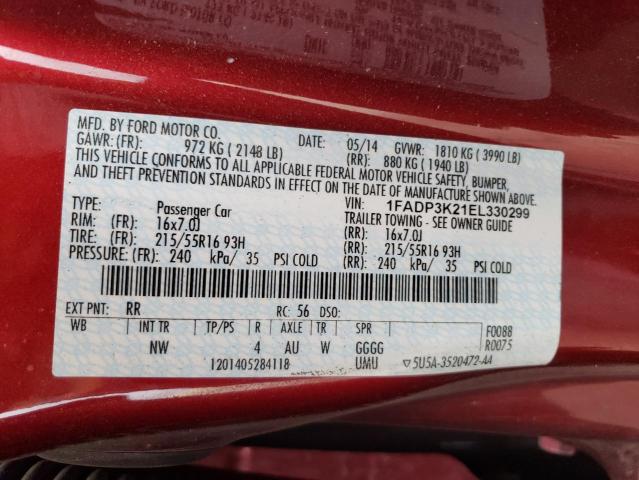 1FADP3K21EL330299 Ford FOCUS SE