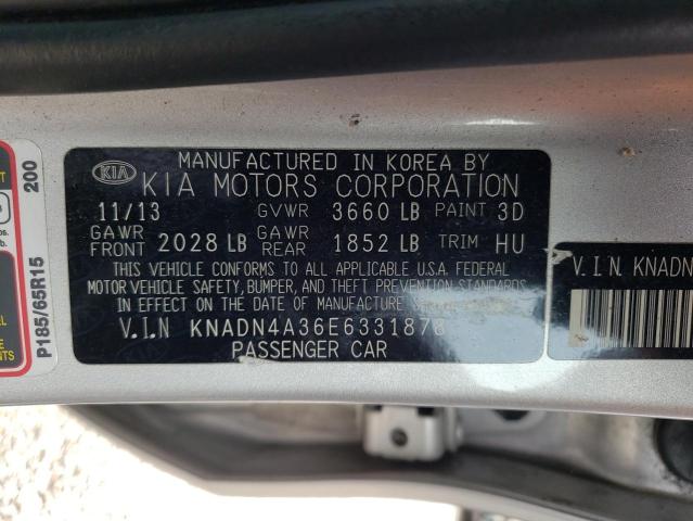 KNADN4A36E6331878 KIA RIO EX