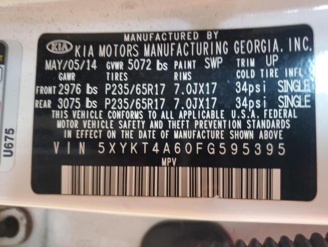 5XYKT4A60FG595395 KIA SORENTO LX